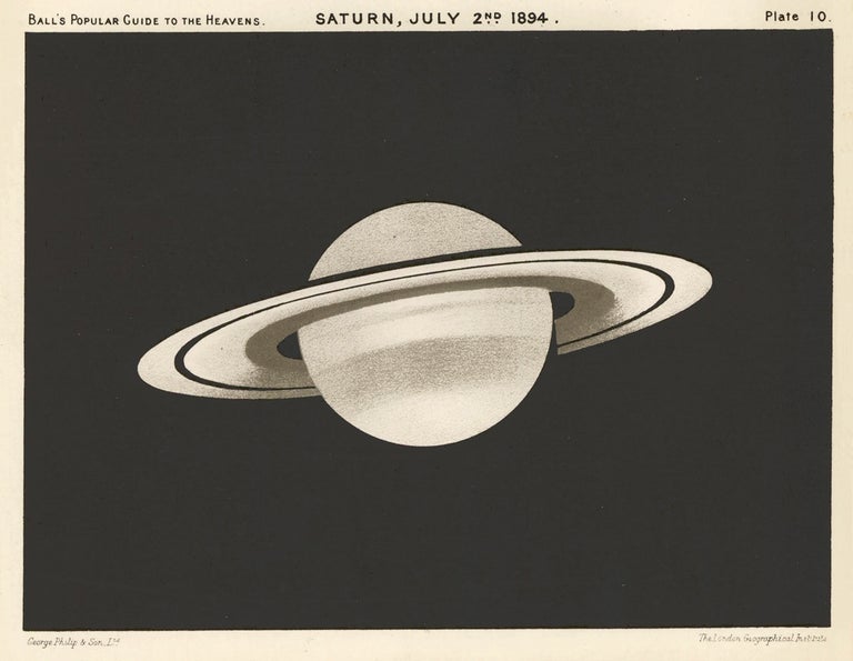 Item nr. 162951 Saturn, July 2nd, 1894. A Popular Guide to the Heavens. Robert Stawell Ball.