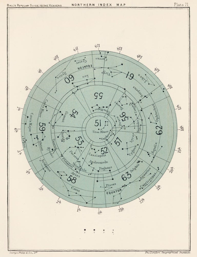 Item nr. 162956 Northern Index Map. A Popular Guide to the Heavens. Robert Stawell Ball.