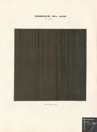 Item nr. 163011 Design No. 506. Schumacher's Taliesin Line of Decorative Fabrics and Wallpapers...