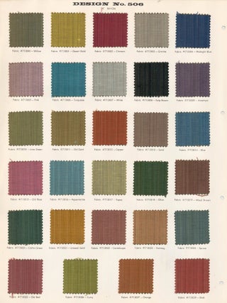 Design No. 506. Schumacher's Taliesin Line of Decorative Fabrics and Wallpapers Designed by Frank Lloyd Wright.