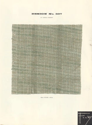Item nr. 163013 Design No. 507. Schumacher's Taliesin Line of Decorative Fabrics and Wallpapers...