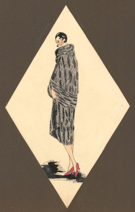 Item nr. 163293 Woman in a Spotted Fur Coat. Unknown artist