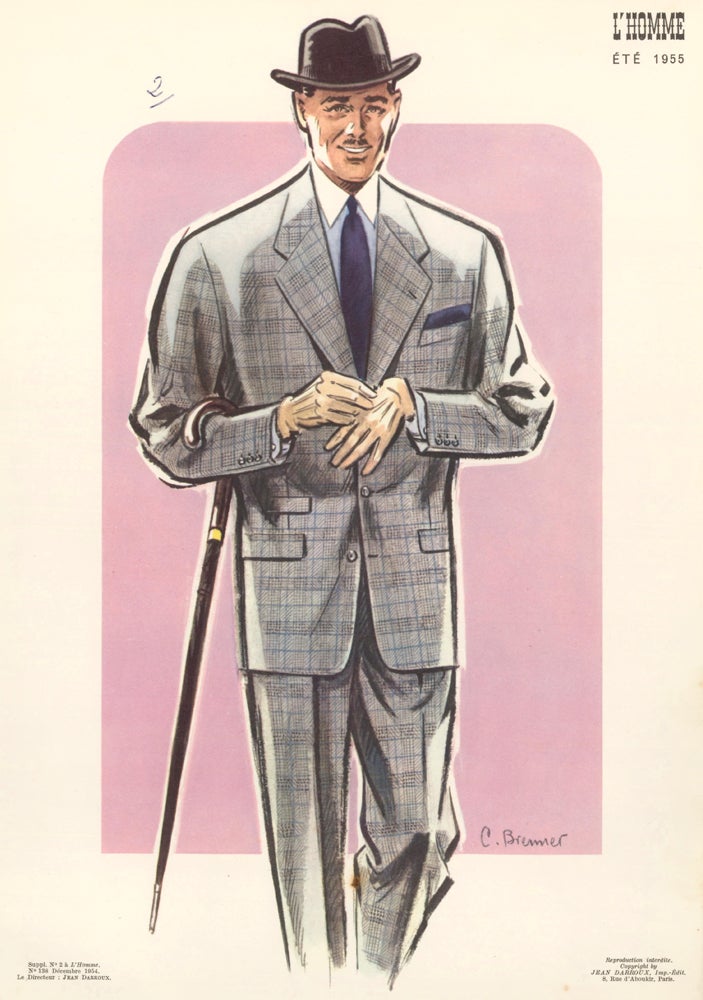 Item nr. 163493 Tweed Suit and Cane. L'Homme. C. Brenner, Jean Darroux.