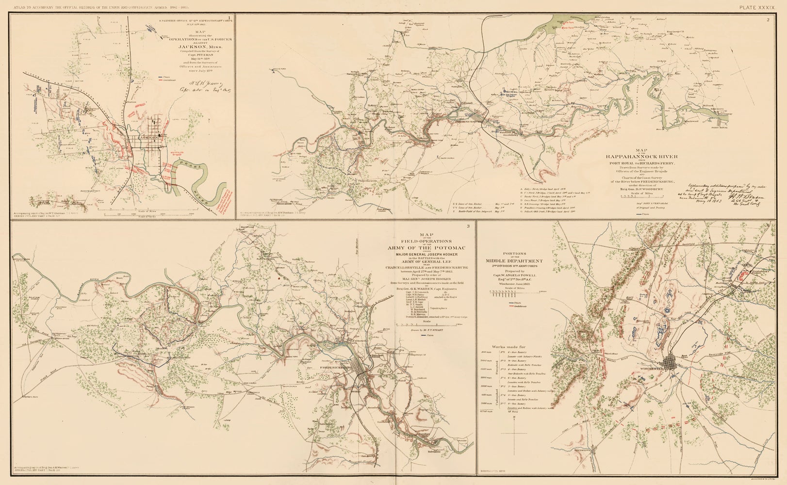 Jackson, Chancelorsville, and Gettysburg Campaign. Atlas to