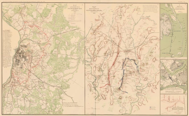 Item nr. 163566 Petersburg, Gettysburg Campaign, Burnside's North Carolina Expedition, Newbern, and Atlanta Campaign. Atlas to Accompany the Official Records of the Union and Confederate Armies. The United States War Department.