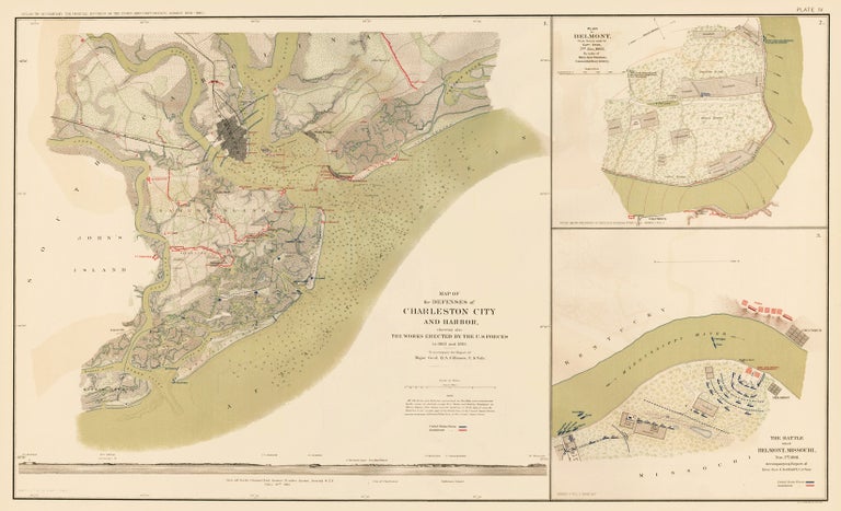 Item nr. 163573 Defenses of Charleston City and Harbor and Belmont. Atlas to Accompany the Official Records of the Union and Confederate Armies. The United States War Department.