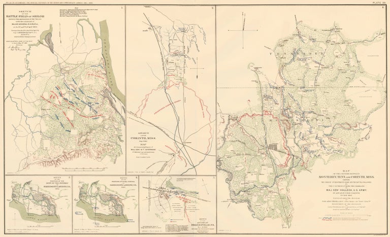 Item nr. 163582 Shiloh or Pittsburg Landing, Corinth, Harrison's Landing, and Dranesville. Atlas to Accompany the Official Records of the Union and Confederate Armies. The United States War Department.