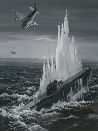 Sunderland Flying Boat R.A.A.F. Attacking Italian U Boat, 1942.