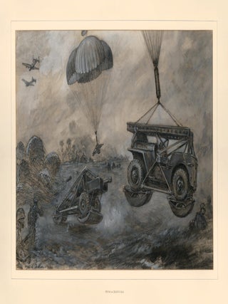 Item nr. 163600 Landing anti-tank guns and jeeps by parachute. Bryan de Grineau