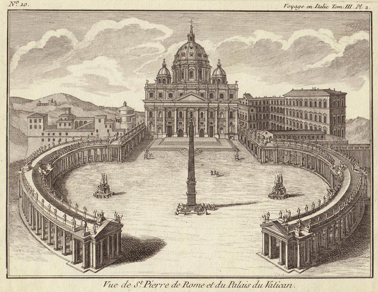 Item nr. 163887 Vue de St. Pierre de Rome et du Palais du Vatican. Joseph Jérôme Lefrançois de Lalande.
