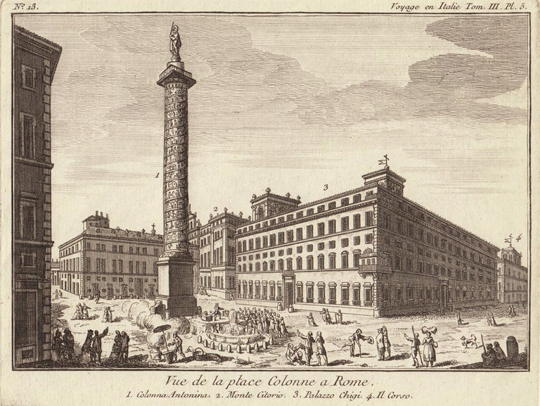 Item nr. 163888 Vue de la place Colonne a Rome. Joseph Jérôme Lefrançois de Lalande.