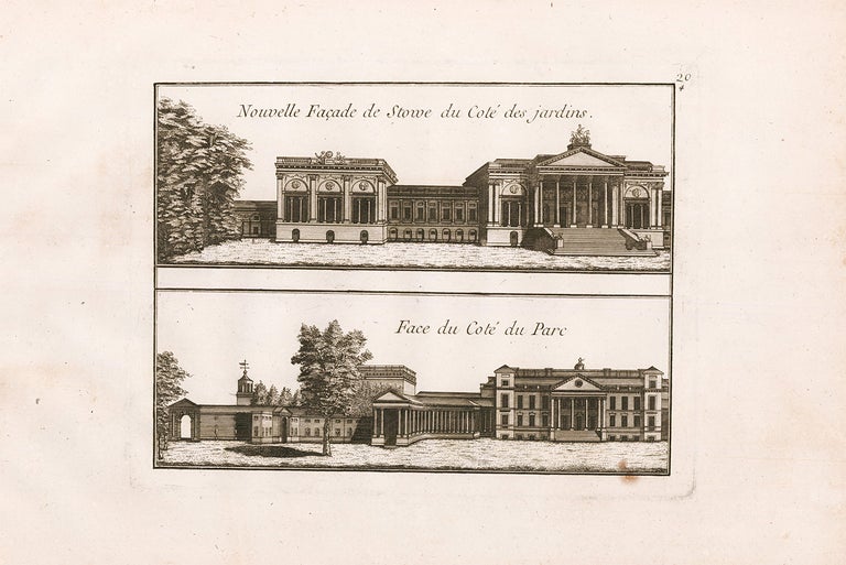 Item nr. 164349 Nouvelle Facade de Stowe du Cote des Jardins. Face du Cote du Parc. George Louis Le Rouge.