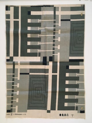 Item nr. 166104 Design No. 102 in Stone Green. Schumacher's Taliesin Line of Decorative Fabrics...