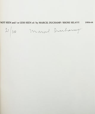 Not Seen and/or Less Seen of/by MARCEL DUCHAMP/Rrose Selavy 1904-1964.