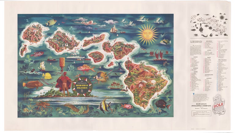 Item nr. 168646 The Dole Map of the Hawaiian Islands. Joseph DeFeher.