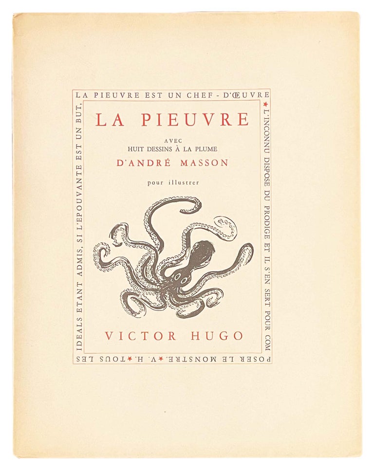 Item nr. 169270 La Pieuvre avec huit dessins à la plume d'André Masson pour illustrer Victor Hugo. Andre MASSON.