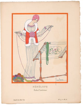 Item nr. 170472 Penelope. Robe d'interieur. Gazette du Bon Ton. Georges Lepape