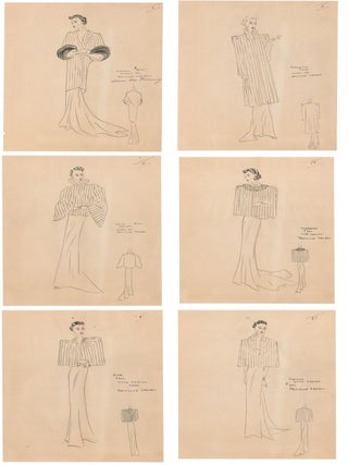 Item nr. 170555 Collection of Six Drawings and a letter. Revillon Freres