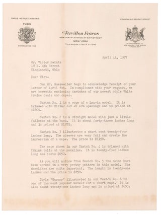 Collection of Six Drawings and a letter