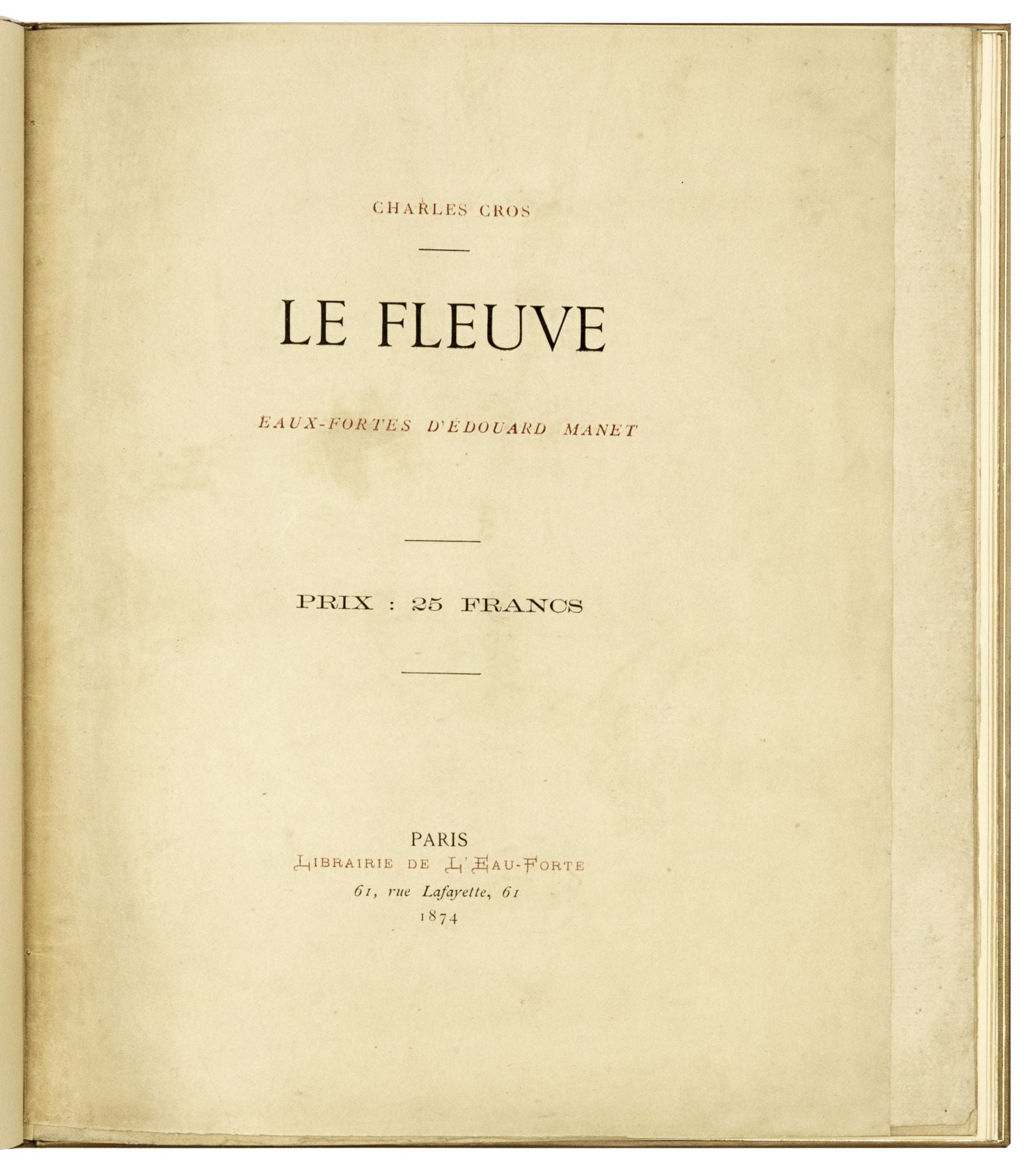 Le Fleuve Eaux-Fortes d'Edouard Manet | Charles CROS