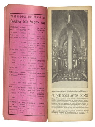 Teatro degli Indipendenti. Index dedicato al teatro sperimentale degli indipendenti per la stagione 1927.
