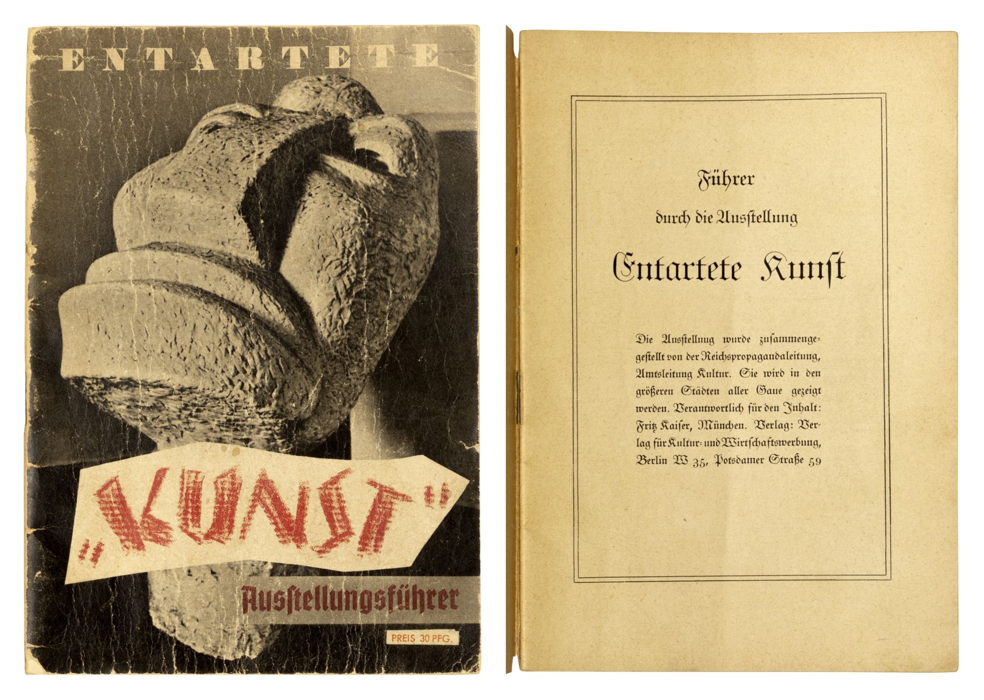 Entartete Kunst.. Catalogue, Poster and Postcard | ENTARTETE KUNST