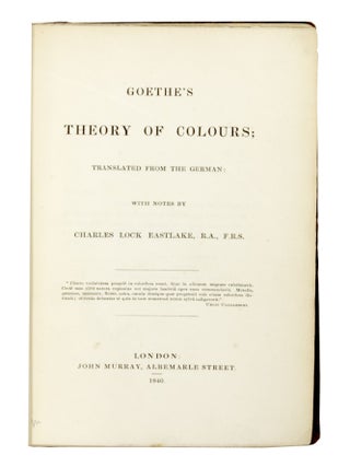 Goethe's Theory of Colours;