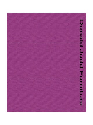 Item nr. 172738 DONALD JUDD Furniture. Judd Foundation