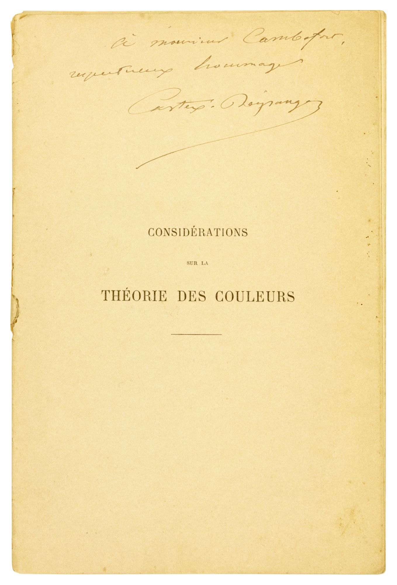 Considerations sur la Theorie des Couleursa l'Usage des Architectes ...