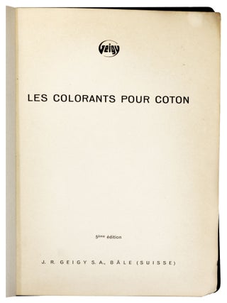 Les Colorants pour Coton