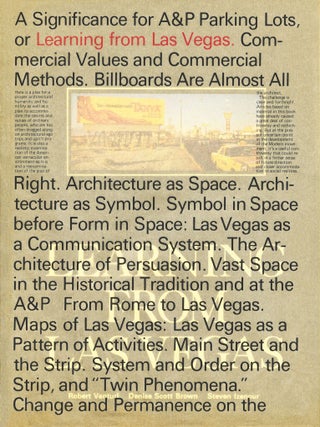 Item nr. 173158 Learning from Las Vegas: Facsimile Edition. Robert Venturi, Denise Scott Brown,...