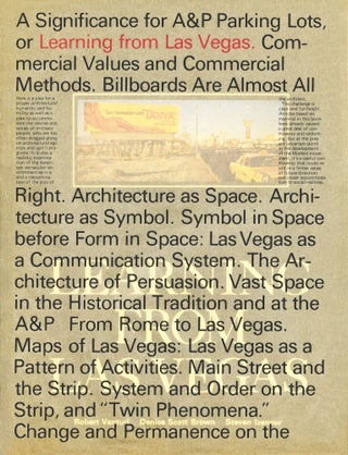 Item nr. 173158 Learning from Las Vegas: Facsimile Edition. Robert Venturi, Denise Scott Brown,...