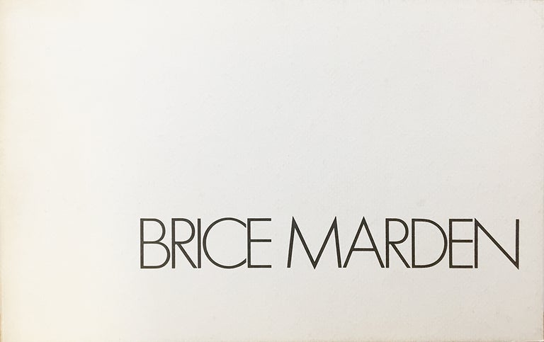 Item nr. 21316 BRICE MARDEN: Marbles, Paintings and Drawings. New York. Pace.