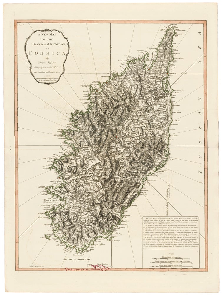 Item nr. 50109 A New Map of the Island and Kingdom of Corsica. Thomas Kitchin.