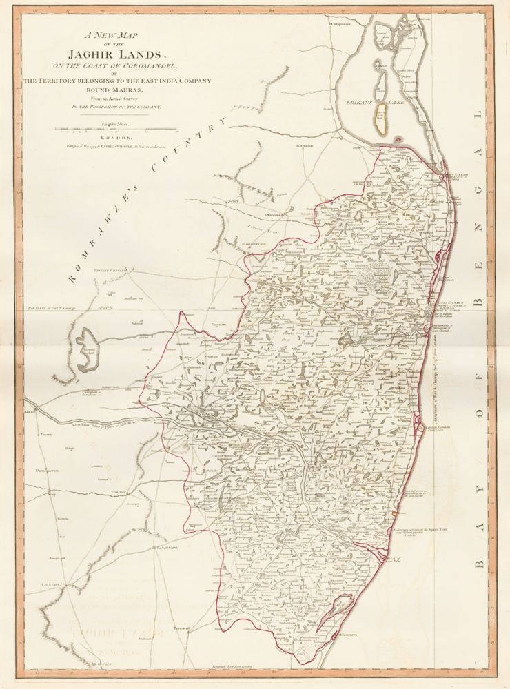 Item nr. 50131 54. Jaghir Lands of the Coast of Coromandel. A New Universal Atlas. Thomas Kitchin.