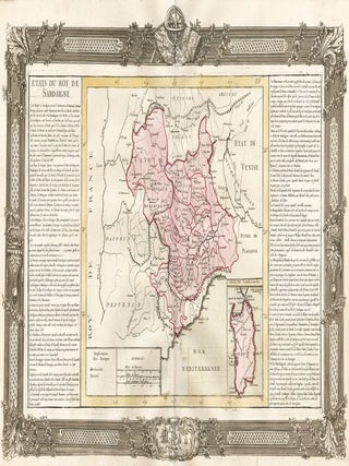Item nr. 50174 Sardinia and Northwestern Italy (including Turin and Genoa). Géographie Moderne....