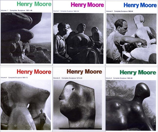 Item nr. 58307 HENRY MOORE, 6 Volume Set of Complete Sculpture. David Sylvester, Alan Bowness, Sylvester Bowness.