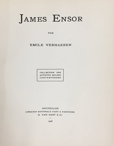 Item nr. 92802 JAMES ENSOR. Emile Verhaeren.