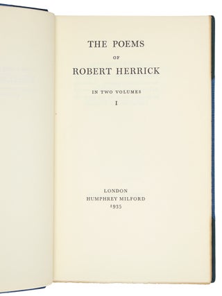 The Poems of Robert Herrick. Two Volumes.